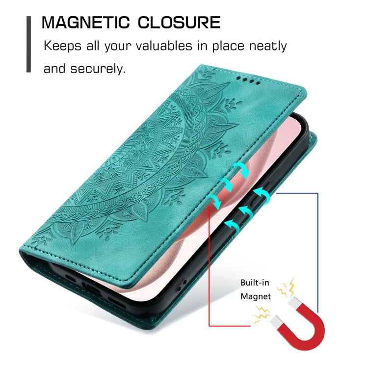 For iPhone 16 Pro Totem Embossed Magnetic Leather Phone Case(Green) - iPhone 16 Pro Cases by PMC Jewellery | Online Shopping South Africa | PMC Jewellery | Buy Now Pay Later Mobicred