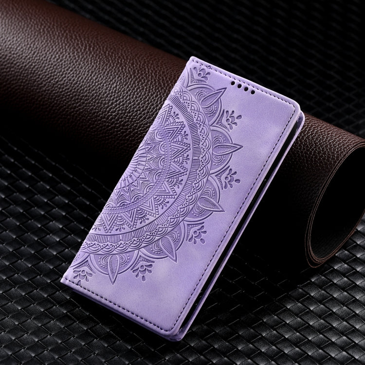 For iPhone 16 Pro Totem Embossed Magnetic Leather Phone Case(Purple) - iPhone 16 Pro Cases by PMC Jewellery | Online Shopping South Africa | PMC Jewellery | Buy Now Pay Later Mobicred