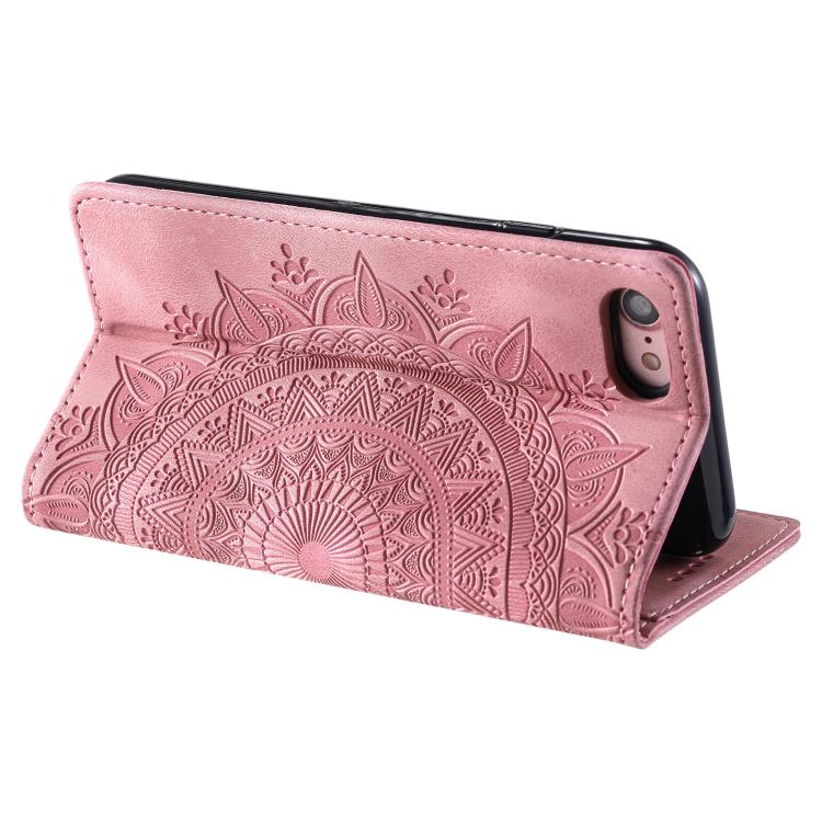 For iPhone 16e Totem Embossed Magnetic Leather Phone Case(Rose Gold) - iPhone 16e Cases by PMC TechLife | Online Shopping South Africa | PMC TechLife | Buy Now Pay Later Mobicred