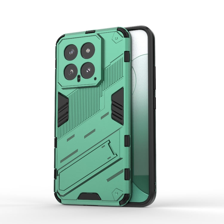 For Xiaomi 14 5G Punk Armor 2 in 1 PC + TPU Phone Case with Holder(Green) - 14 Cases by PMC Jewellery | Online Shopping South Africa | PMC Jewellery | Buy Now Pay Later Mobicred