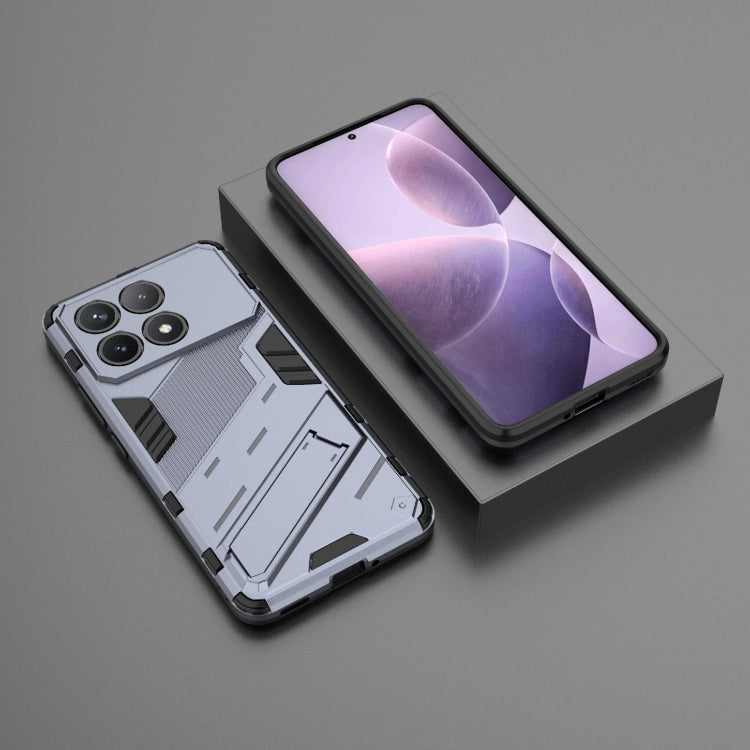 For Xiaomi Redmi K70 5G Punk Armor 2 in 1 PC + TPU Phone Case with Holder(Grey) - K70 Cases by PMC Jewellery | Online Shopping South Africa | PMC Jewellery | Buy Now Pay Later Mobicred