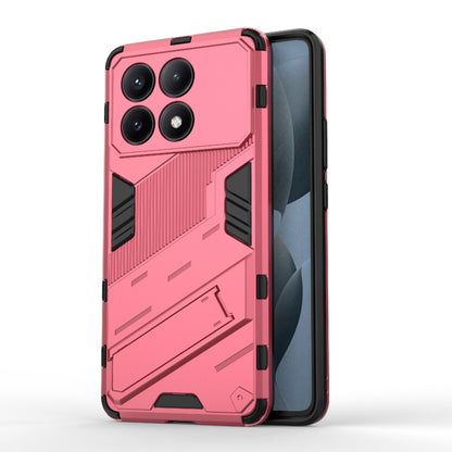 For Xiaomi Redmi K70E 5G Punk Armor 2 in 1 PC + TPU Phone Case with Holder(Light Red) - K70E Cases by PMC Jewellery | Online Shopping South Africa | PMC Jewellery | Buy Now Pay Later Mobicred