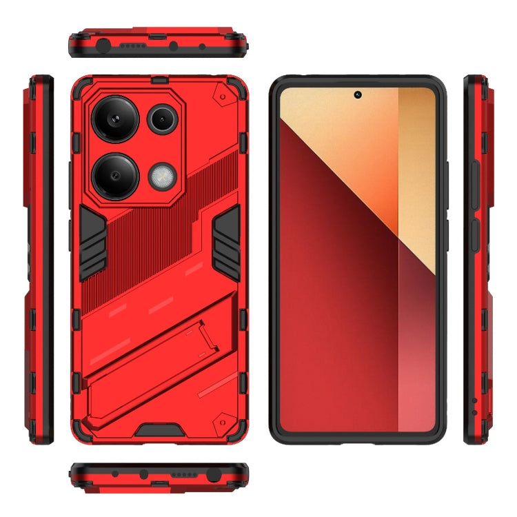 For Xiaomi Redmi Note 13 Pro 4G Global Punk Armor 2 in 1 PC + TPU Phone Case with Holder(Red) - Note 13 Pro Cases by PMC Jewellery | Online Shopping South Africa | PMC Jewellery | Buy Now Pay Later Mobicred