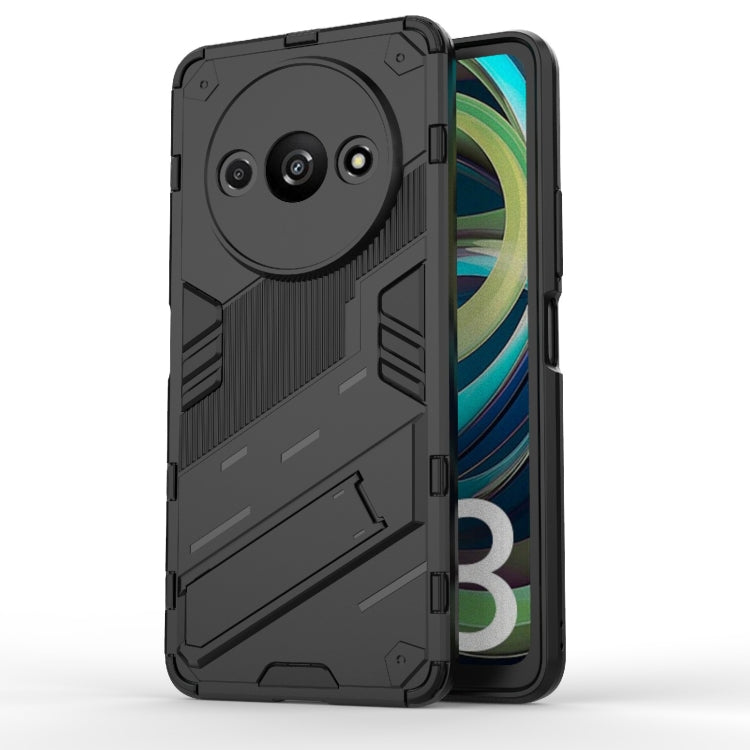 For Xiaomi Redmi A3 4G Global Punk Armor 2 in 1 PC + TPU Phone Case with Holder(Black) - Xiaomi Cases by PMC TechLife | Online Shopping South Africa | PMC TechLife | Buy Now Pay Later Mobicred