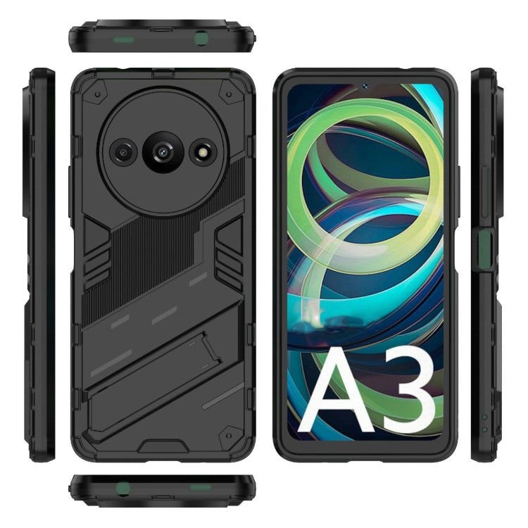 For Xiaomi Redmi A3 4G Global Punk Armor 2 in 1 PC + TPU Phone Case with Holder(Black) - Xiaomi Cases by PMC Jewellery | Online Shopping South Africa | PMC Jewellery | Buy Now Pay Later Mobicred