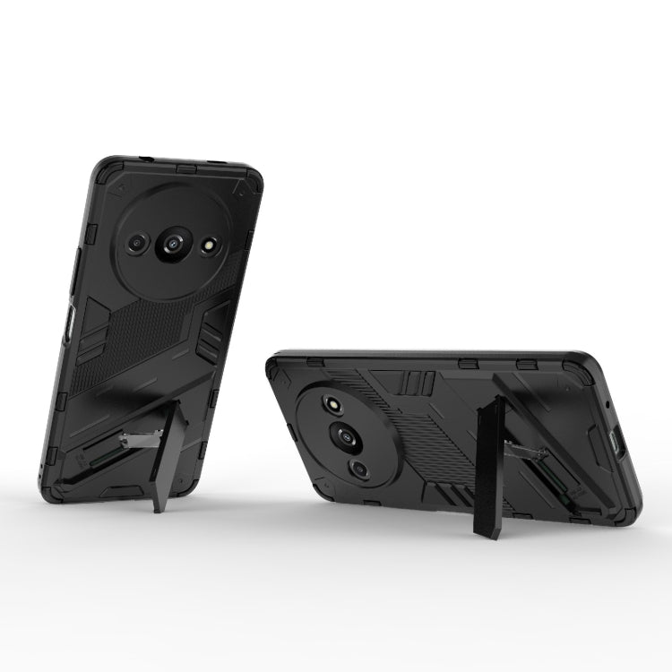 For Xiaomi Redmi A3 4G Global Punk Armor 2 in 1 PC + TPU Phone Case with Holder(Black) - Xiaomi Cases by PMC TechLife | Online Shopping South Africa | PMC TechLife | Buy Now Pay Later Mobicred