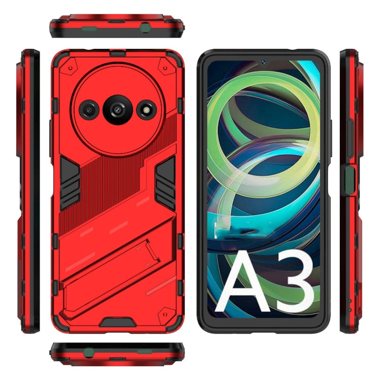 For Xiaomi Redmi A3 4G Global Punk Armor 2 in 1 PC + TPU Phone Case with Holder(Red) - Xiaomi Cases by PMC Jewellery | Online Shopping South Africa | PMC Jewellery | Buy Now Pay Later Mobicred