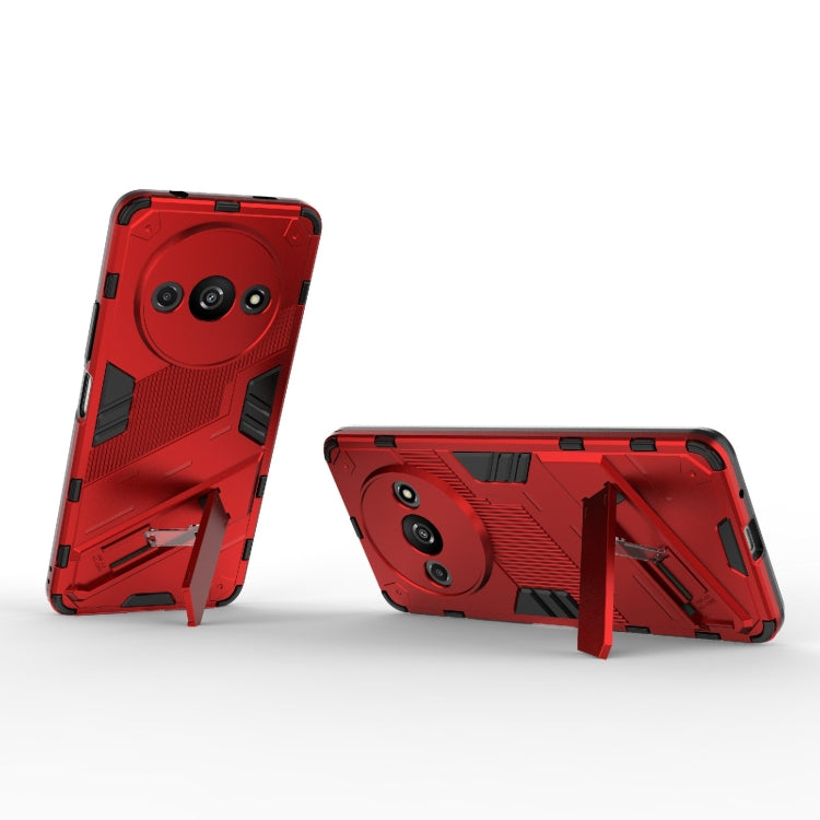 For Xiaomi Redmi A3 4G Global Punk Armor 2 in 1 PC + TPU Phone Case with Holder(Red) - Xiaomi Cases by PMC Jewellery | Online Shopping South Africa | PMC Jewellery | Buy Now Pay Later Mobicred