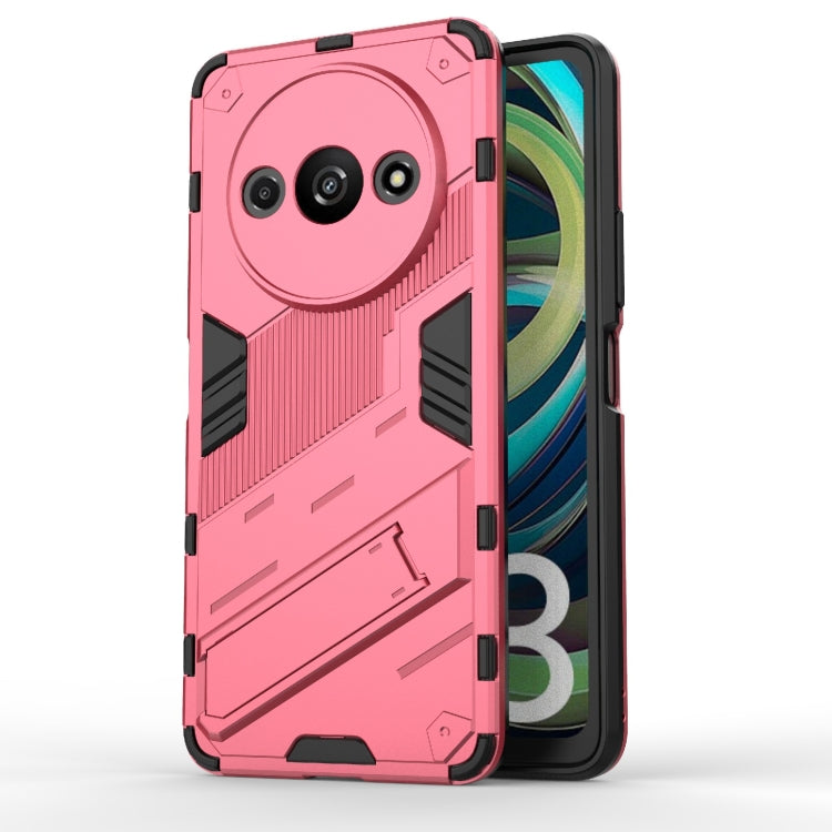 For Xiaomi Redmi A3 4G Global Punk Armor 2 in 1 PC + TPU Phone Case with Holder(Light Red) - Xiaomi Cases by PMC TechLife | Online Shopping South Africa | PMC TechLife | Buy Now Pay Later Mobicred