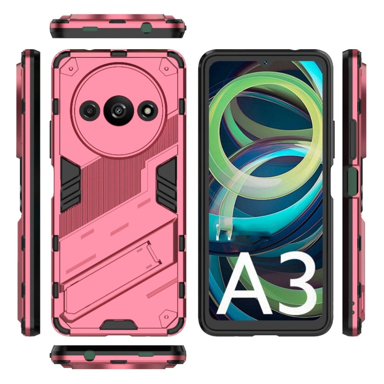 For Xiaomi Redmi A3 4G Global Punk Armor 2 in 1 PC + TPU Phone Case with Holder(Light Red) - Xiaomi Cases by PMC TechLife | Online Shopping South Africa | PMC TechLife | Buy Now Pay Later Mobicred