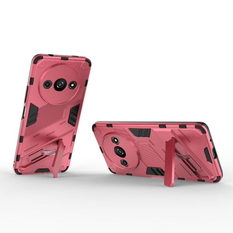 For Xiaomi Redmi A3 4G Global Punk Armor 2 in 1 PC + TPU Phone Case with Holder(Light Red) - Xiaomi Cases by PMC Jewellery | Online Shopping South Africa | PMC Jewellery | Buy Now Pay Later Mobicred