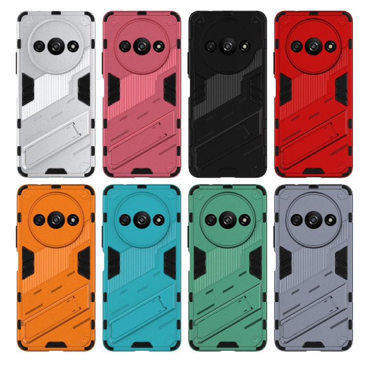For Xiaomi Redmi A3 4G Global Punk Armor 2 in 1 PC + TPU Phone Case with Holder(Light Red) - Xiaomi Cases by PMC TechLife | Online Shopping South Africa | PMC TechLife | Buy Now Pay Later Mobicred