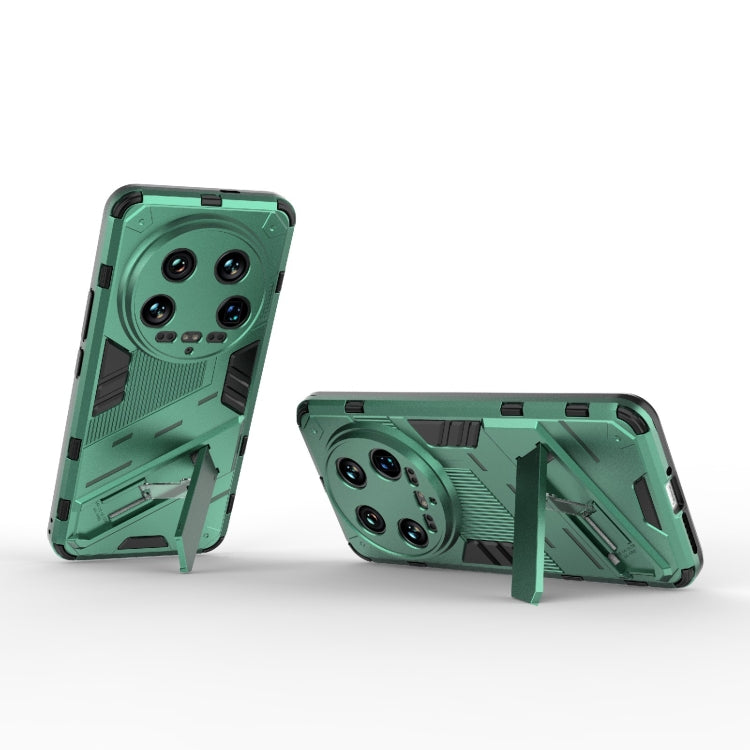 For Xiaomi 14 Ultra 5G Punk Armor 2 in 1 PC + TPU Phone Case with Holder(Green) - 14 Ultra Cases by PMC Jewellery | Online Shopping South Africa | PMC Jewellery