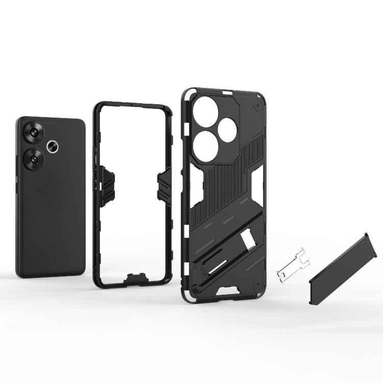 For Xiaomi Redmi Turbo 3 5G Punk Armor 2 in 1 PC + TPU Phone Case with Holder(Grey) - Xiaomi Cases by PMC Jewellery | Online Shopping South Africa | PMC Jewellery | Buy Now Pay Later Mobicred