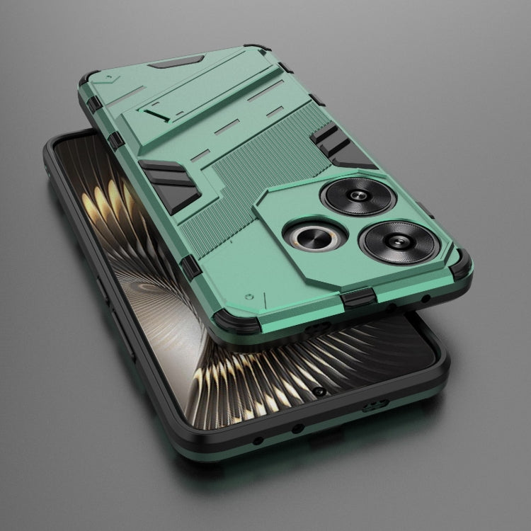 For Xiaomi Redmi Turbo 3 5G Punk Armor 2 in 1 PC + TPU Phone Case with Holder(Green) - Xiaomi Cases by PMC Jewellery | Online Shopping South Africa | PMC Jewellery | Buy Now Pay Later Mobicred