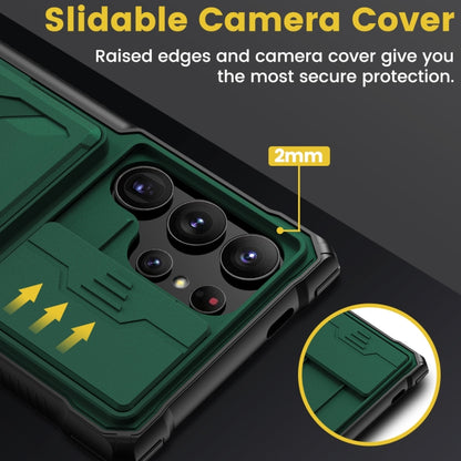 For Samsung Galaxy S24 Ultra 5G Full Coverage Phone Case with Holder / Card Slot(Green) - Galaxy S24 Ultra 5G Cases by PMC Jewellery | Online Shopping South Africa | PMC Jewellery | Buy Now Pay Later Mobicred