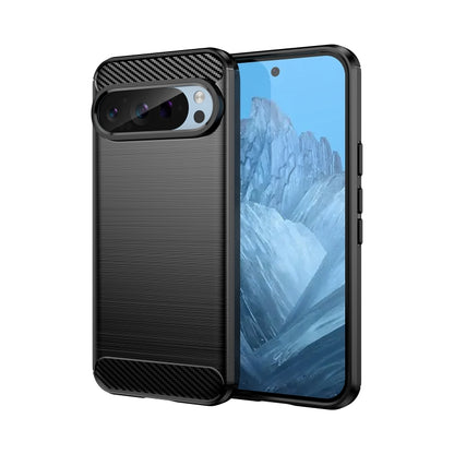 For Google Pixel 9 Carbon Fiber Brushed Texture TPU Phone Case(Black) - Google Cases by PMC Jewellery | Online Shopping South Africa | PMC Jewellery | Buy Now Pay Later Mobicred