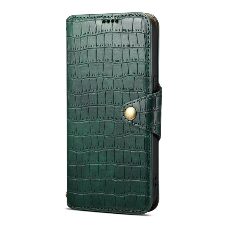 For Samsung Galaxy S24+ 5G Denior Crocodile Texture Oil Edge Leather Phone Case(Green) - Galaxy S24+ 5G Cases by Denior | Online Shopping South Africa | PMC Jewellery | Buy Now Pay Later Mobicred