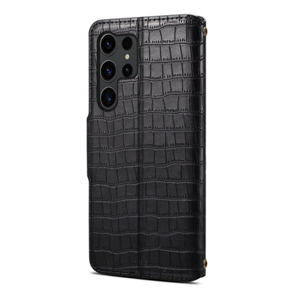 For Samsung Galaxy S24 5G Denior Crocodile Texture Oil Edge Leather Phone Case(Black) - Galaxy S24 5G Cases by Denior | Online Shopping South Africa | PMC Jewellery | Buy Now Pay Later Mobicred