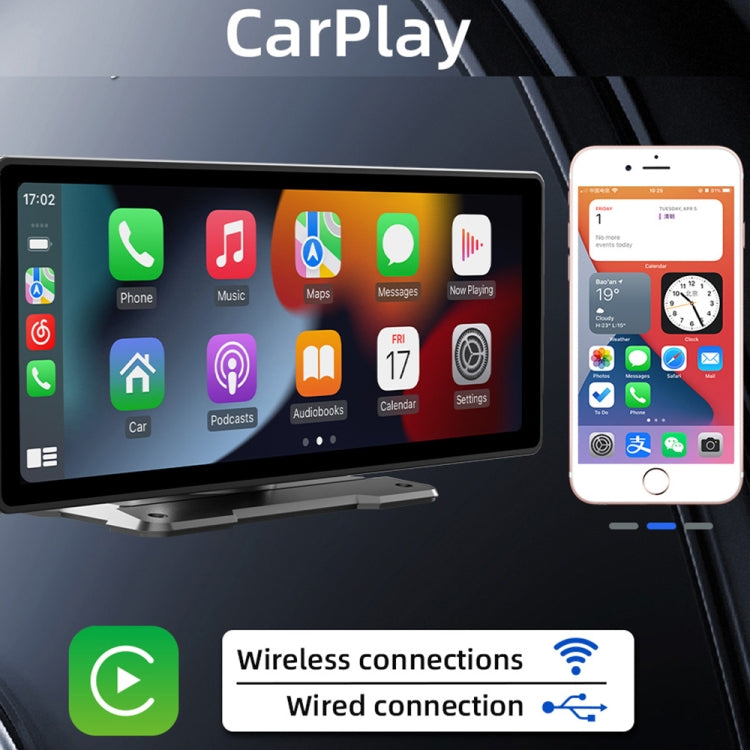 B5303 10.26 inch Portable Car MP5 Player Support CarPlay / Android Auto(Black) - Car MP3 & MP4 & MP5 by PMC Jewellery | Online Shopping South Africa | PMC Jewellery