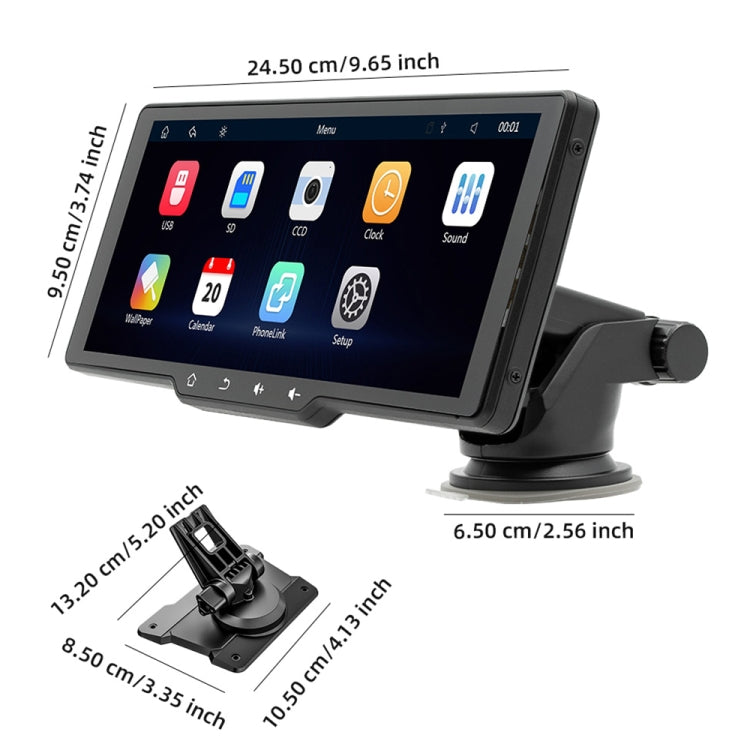 B5314 9.38 inch Portable Car MP5 Player Support CarPlay / Android Auto(Black) - Car MP3 & MP4 & MP5 by PMC Jewellery | Online Shopping South Africa | PMC Jewellery | Buy Now Pay Later Mobicred