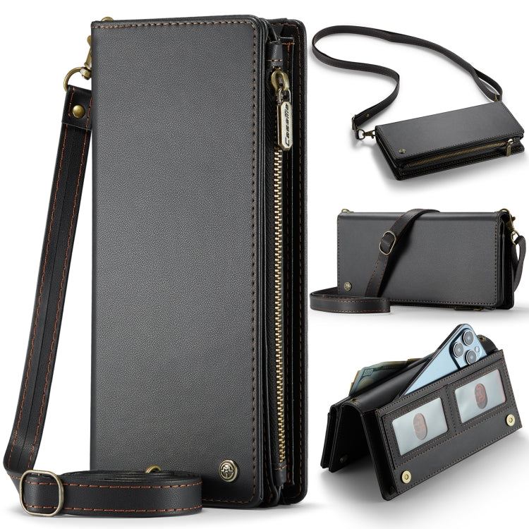 CaseMe ME10 Universal Wallet Phone Case with Lanyard(Black) - Universal Leather Case by CaseMe | Online Shopping South Africa | PMC Jewellery | Buy Now Pay Later Mobicred