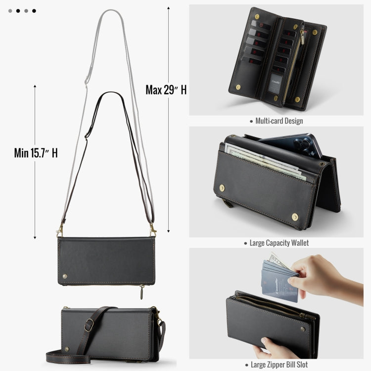 CaseMe ME10 Universal Wallet Phone Case with Lanyard(Black) - free shipping - PMC Jewellery - Order now!