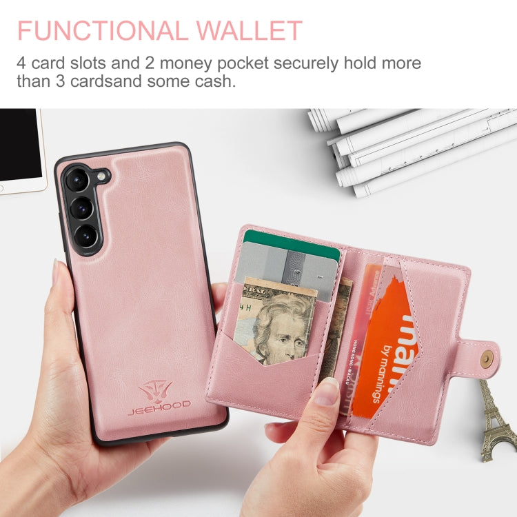 For Samsung Galaxy S24 5G JEEHOOD J01 Retro Magnetic Detachable Wallet Phone Case(Pink) - Galaxy S24 5G Cases by JEEHOOD | Online Shopping South Africa | PMC Jewellery | Buy Now Pay Later Mobicred