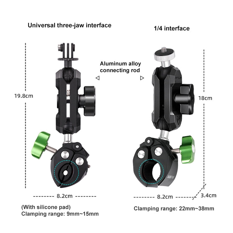 RUIGPRO Crab Clamp Action Camera Bracket 1/4 Ball Head Mount - free shipping - PMC TechLife - Order now!
