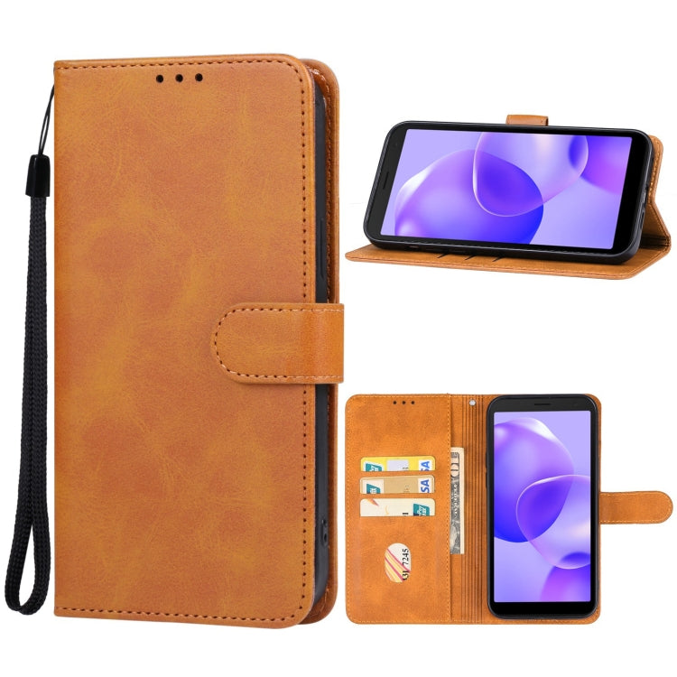 For TCL 502 Leather Phone Case(Brown) - More Brand by PMC Jewellery | Online Shopping South Africa | PMC Jewellery | Buy Now Pay Later Mobicred