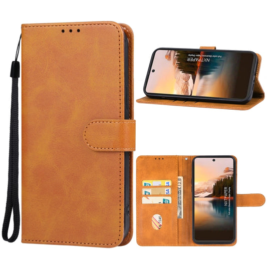 For TCL 50 5G Leather Phone Case(Brown) - More Brand by PMC Jewellery | Online Shopping South Africa | PMC Jewellery | Buy Now Pay Later Mobicred