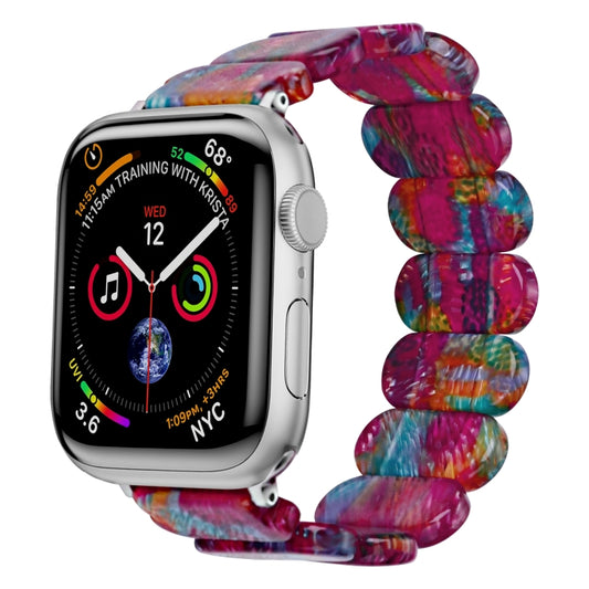 For Apple Watch Series 8 41mm Stretch Rope Resin Watch Band(Pearlescent Rainbow) - Watch Bands by PMC Jewellery | Online Shopping South Africa | PMC Jewellery