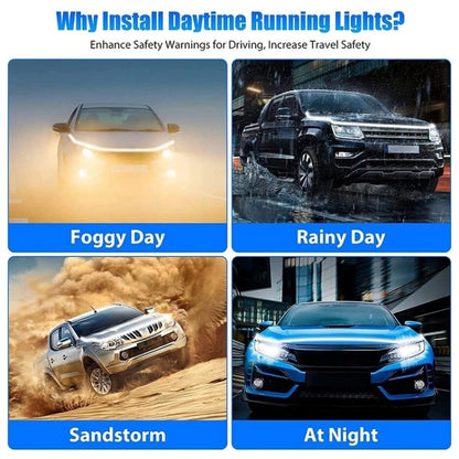 Car Startup Scan Through Hood LED Daytime Running Atmosphere Light, Length:1.5m(Blue Light) - Running Lights by PMC Jewellery | Online Shopping South Africa | PMC Jewellery | Buy Now Pay Later Mobicred