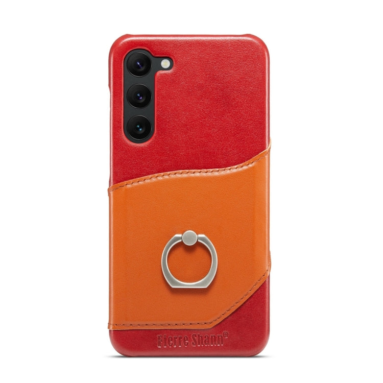 For Samsung Galaxy S24 5G Fierre Shann Oil Wax Texture Genuine Leather Back Phone Case(Red) - Galaxy S24 5G Cases by FIERRE SHANN | Online Shopping South Africa | PMC Jewellery | Buy Now Pay Later Mobicred