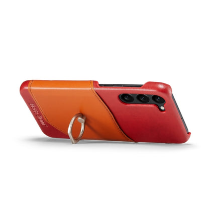 For Samsung Galaxy S24 5G Fierre Shann Oil Wax Texture Genuine Leather Back Phone Case(Red) - Galaxy S24 5G Cases by FIERRE SHANN | Online Shopping South Africa | PMC Jewellery | Buy Now Pay Later Mobicred