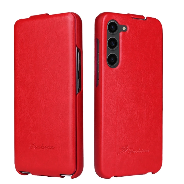 For Samsung Galaxy S24+ 5G Fierre Shann 64 Texture Vertical Flip PU Leather Phone Case(Red) - Galaxy S24+ 5G Cases by FIERRE SHANN | Online Shopping South Africa | PMC Jewellery | Buy Now Pay Later Mobicred