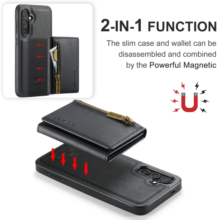 For Samsung Galaxy S24 FE 5G DG.MING M5 Series Zip RFID Multi Card Detachable Leather Phone Case(Black) - Galaxy S24 FE 5G Cases by DG.MING | Online Shopping South Africa | PMC Jewellery | Buy Now Pay Later Mobicred