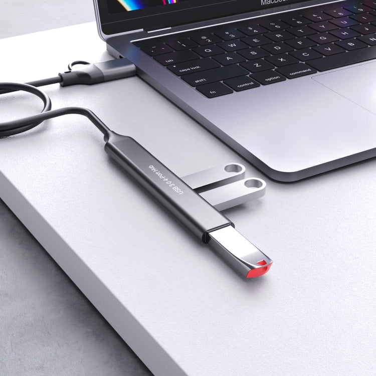 Onten UCA9703S 4 in 2 USB 3.0 + Type-C to 3 Type-C + USB HUB Docking Station - USB 3.0 HUB by Onten | Online Shopping South Africa | PMC Jewellery | Buy Now Pay Later Mobicred