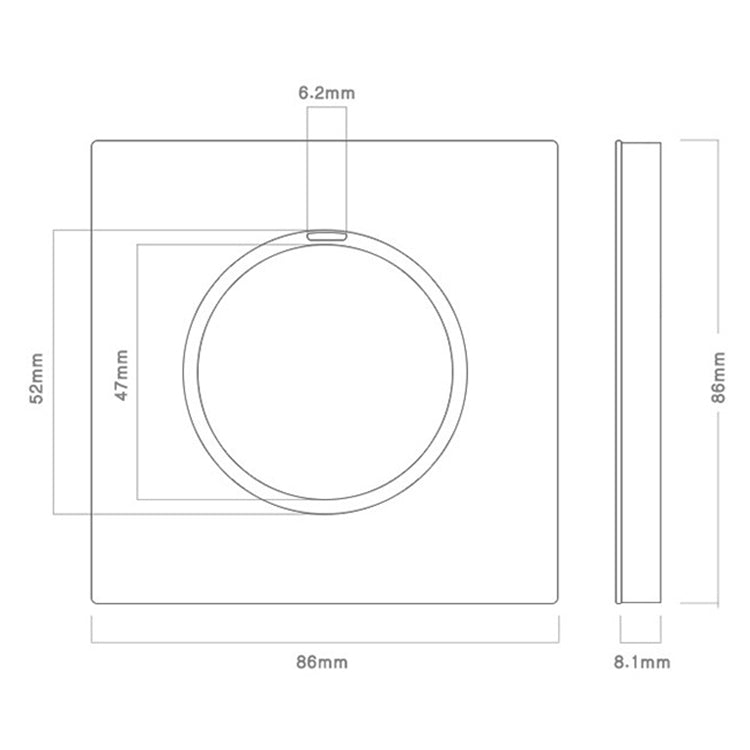 86mm Round LED Tempered Glass Switch Panel, Gray Round Glass, Style:Three Open Dual Control -  by PMC Jewellery | Online Shopping South Africa | PMC Jewellery | Buy Now Pay Later Mobicred