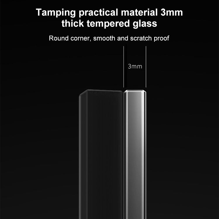 86mm Round LED Tempered Glass Switch Panel, Gray Round Glass, Style:Three Open Dual Control -  by PMC Jewellery | Online Shopping South Africa | PMC Jewellery | Buy Now Pay Later Mobicred