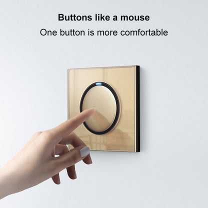 86mm Round LED Tempered Glass Switch Panel, Gold Round Glass, Style:Four Open Dual Control - Switch by PMC Jewellery | Online Shopping South Africa | PMC Jewellery | Buy Now Pay Later Mobicred