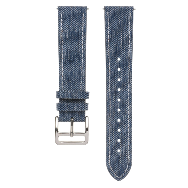 20mm Universal Denim Leather Buckle Watch Band(Dark Blue) - free shipping - PMc TechLife - Order now!