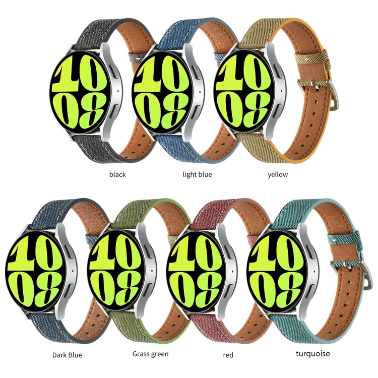 20mm Universal Denim Leather Buckle Watch Band(Black) - free shipping - PMc TechLife - Order now!