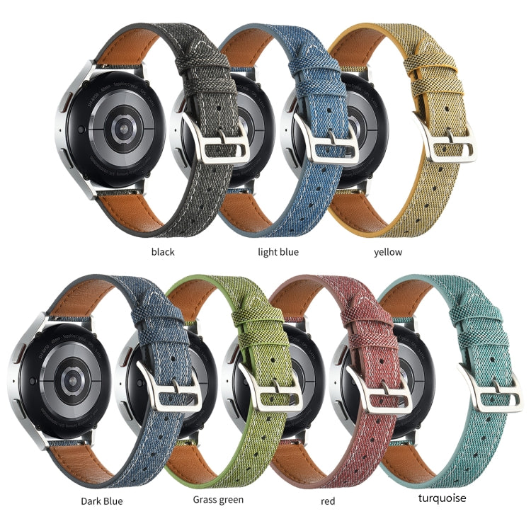 20mm Universal Denim Leather Buckle Watch Band(Dark Blue) - free shipping - PMc TechLife - Order now!