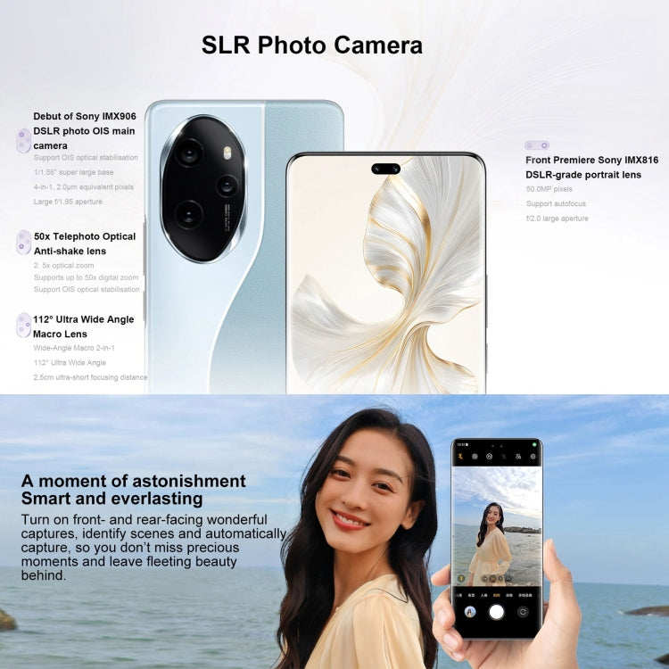 Honor 100 Pro, 12GB+256GB, Screen Fingerprint Identification, 6.78 inch MagicOS 7.2 Snapdragon 8 Gen 2 Octa Core up to 3.19GHz, Network: 5G, NFC, OTG, Support Google Play(Blue) - free shipping - PMc TechLife - Order now!