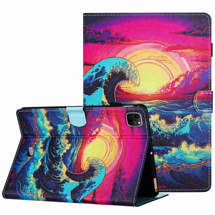 For iPad 11 Pro 2024 / 2020 / Air 4 10.9 Painted Pattern Stitching Smart Leather Tablet Case(Waves) - iPad Air (2022) / (2020) 10.9 Cases by PMC Jewellery | Online Shopping South Africa | PMC Jewellery | Buy Now Pay Later Mobicred