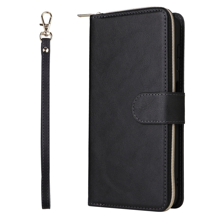 For Samsung Galaxy S24 5G 9-Card Slots Zipper Wallet Bag Leather Phone Case(Black) - Galaxy S24 5G Cases by PMC Jewellery | Online Shopping South Africa | PMC Jewellery | Buy Now Pay Later Mobicred