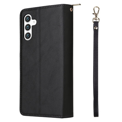 For Samsung Galaxy S24 5G 9-Card Slots Zipper Wallet Bag Leather Phone Case(Black) - Galaxy S24 5G Cases by PMC Jewellery | Online Shopping South Africa | PMC Jewellery | Buy Now Pay Later Mobicred