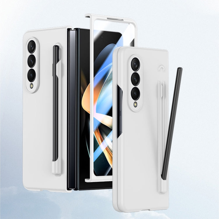 For Samsung Galaxy Z Fold4 5G Integrated Skin Feel PC Phone Case with Pen / Pen Box(White) - Galaxy Z Fold4 5G Cases by PMC Jewellery | Online Shopping South Africa | PMC Jewellery