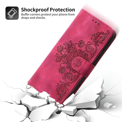 For Google Pixel 9 Skin-feel Flowers Embossed Wallet Leather Phone Case(Wine Red) - Google Cases by PMC Jewellery | Online Shopping South Africa | PMC Jewellery | Buy Now Pay Later Mobicred